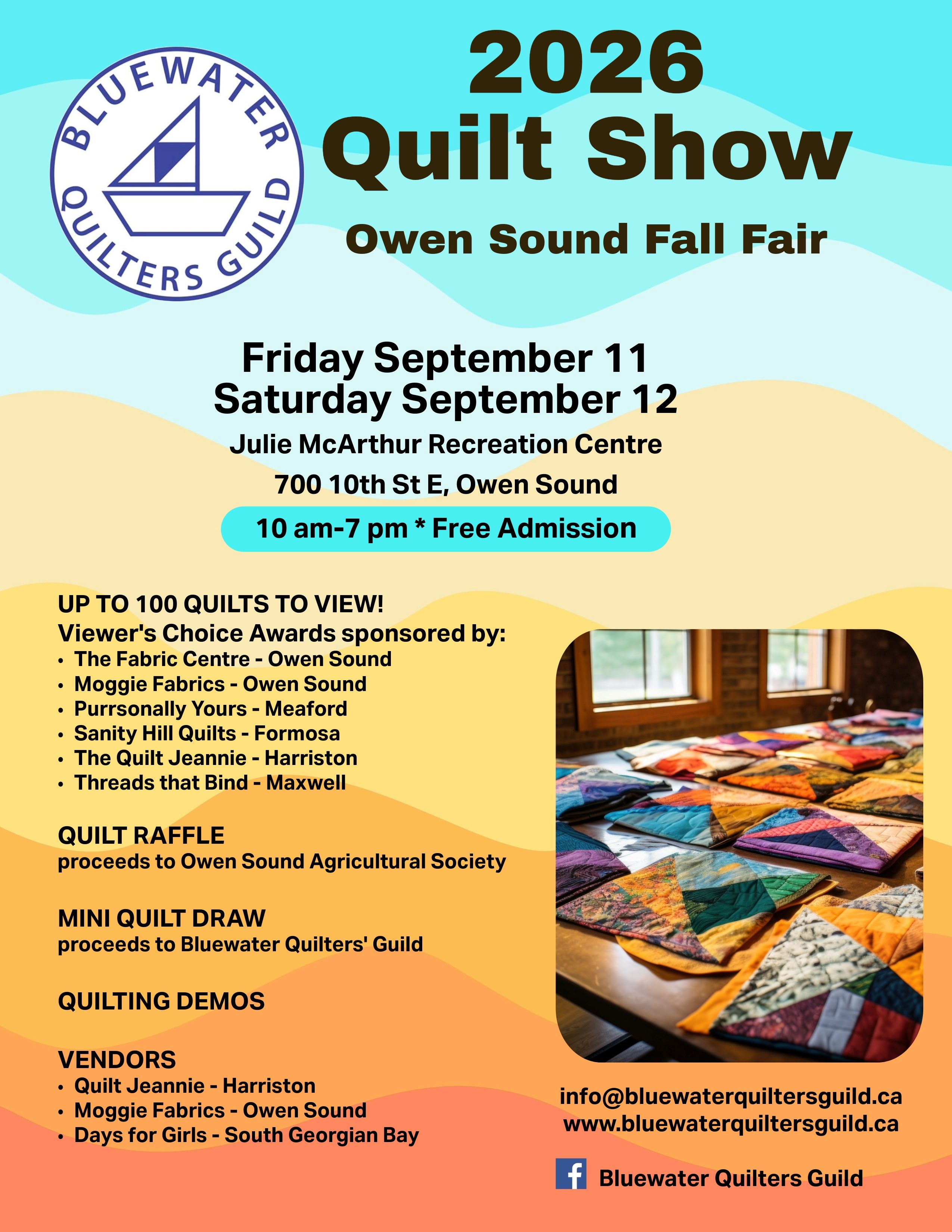 Event image Quilt Show at the Owen Sound Fall Fair - Bluewater Quilters' Guild